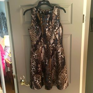 Jennifer Lopez Woman’s Fit & Flare Dress Animal Print Size 4